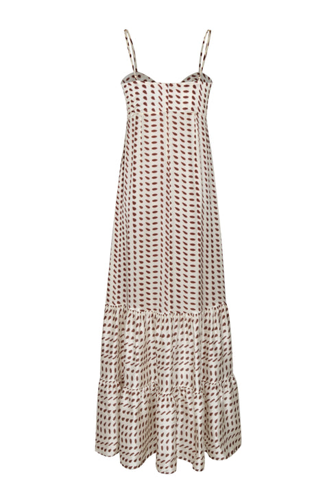Julieta Satin Silk Maxi Dress  / Ivory Wine Seeds